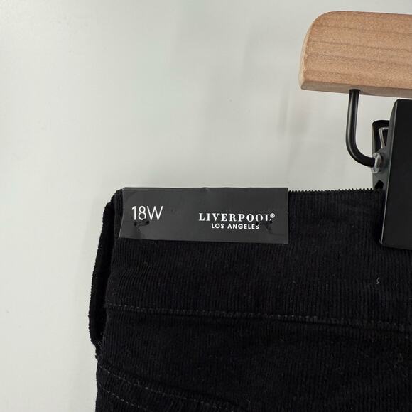 LIVERPOOL Hannah Flare Corduroy Pants Size 18W Onyx Black Stretch Plus Curvy NWT - Picture 9 of 16